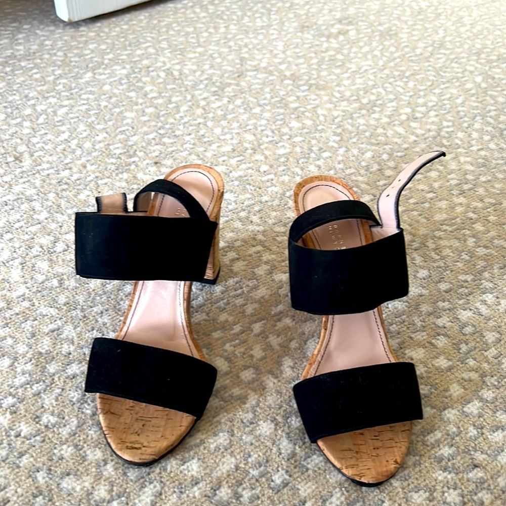 corkscrew heels by Barney’s with a black suede strap